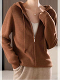 Drawstring Zip Up Long Sleeve Hooded Sweater - Trendsi - Flyclothing LLC