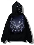 Men's Rhinestone Bat Zip Up Hoodie - Trendsi