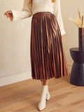 Pleated Midi Skirt - Trendsi