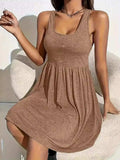 Full Size Square Neck Sleeveless Mini Dress - Trendsi - Flyclothing LLC