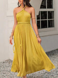 Swiss Dot Backless Sleeveless Maxi Dress - Trendsi - Flyclothing LLC