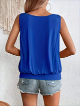 Full Size Ruched Scoop Neck Tank - Trendsi - Flyclothing LLC