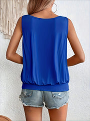 Full Size Ruched Scoop Neck Tank - Trendsi