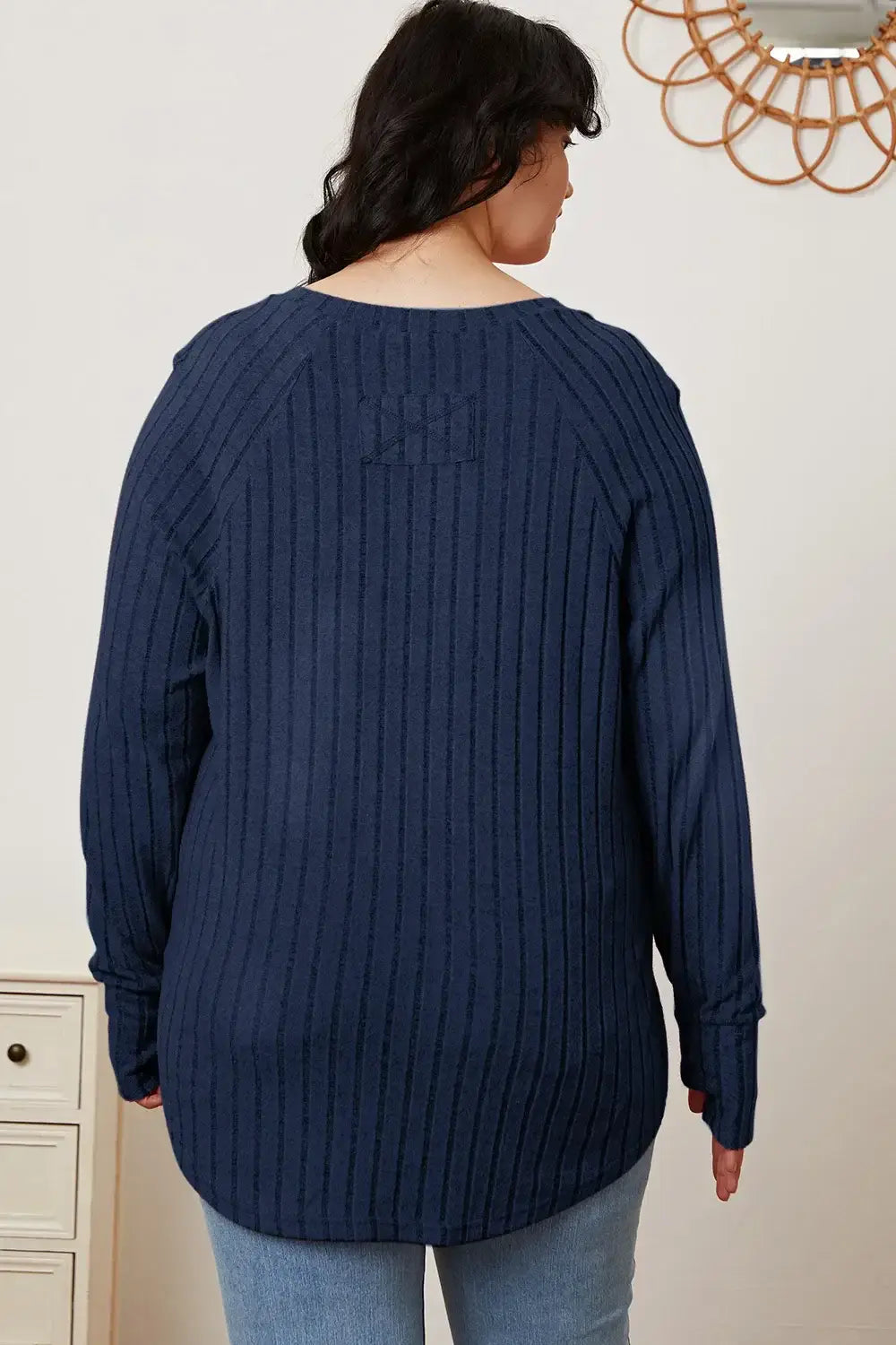 Basic Bae Full Size Ribbed Thumbhole Sleeve T-Shirt - ShopBasicbae - Flyclothing LLC