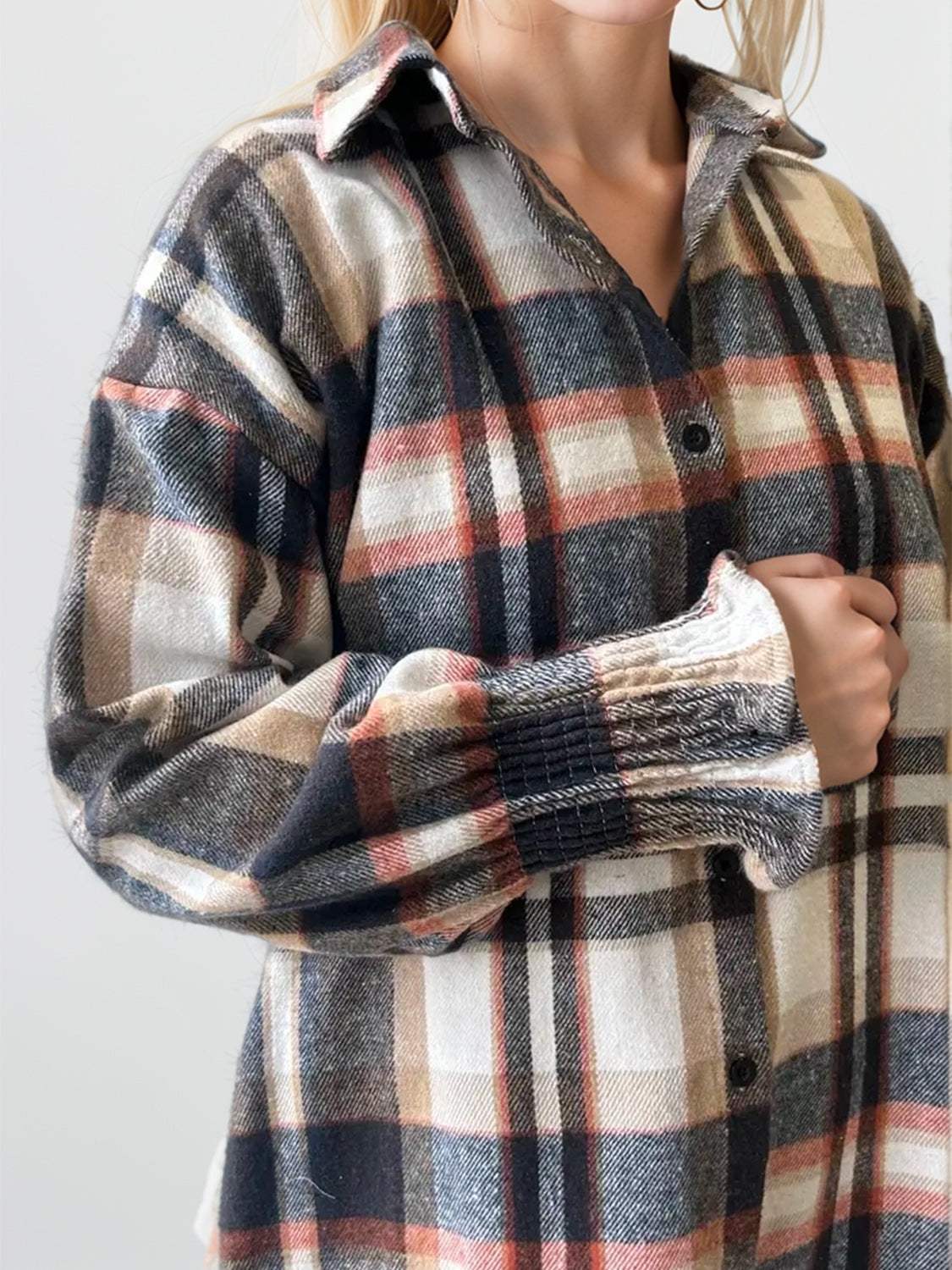 Plaid Button Up Long Sleeve Shirt - Trendsi - Flyclothing LLC