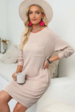 Striped Round Neck Long Sleeve Mini Dress - Trendsi - Flyclothing LLC
