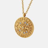 Zircon Titanium Steel Timepiece Shape Necklace - Trendsi - Flyclothing LLC