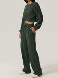 Crisscross Round Neck Top and Drawstring Pants Set - Trendsi - Flyclothing LLC