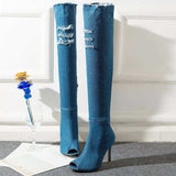 Peep Toe Stiletto Boots - Trendsi - Flyclothing LLC