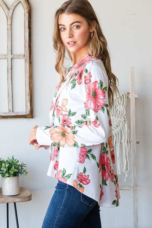 Heimish Full Size Multi Color Floral Blazers with Tunic Plus Size - Trendsi - Flyclothing LLC
