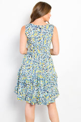 Be Stage Full Size Print Wrinkle Free Ruffled Dress - Trendsi