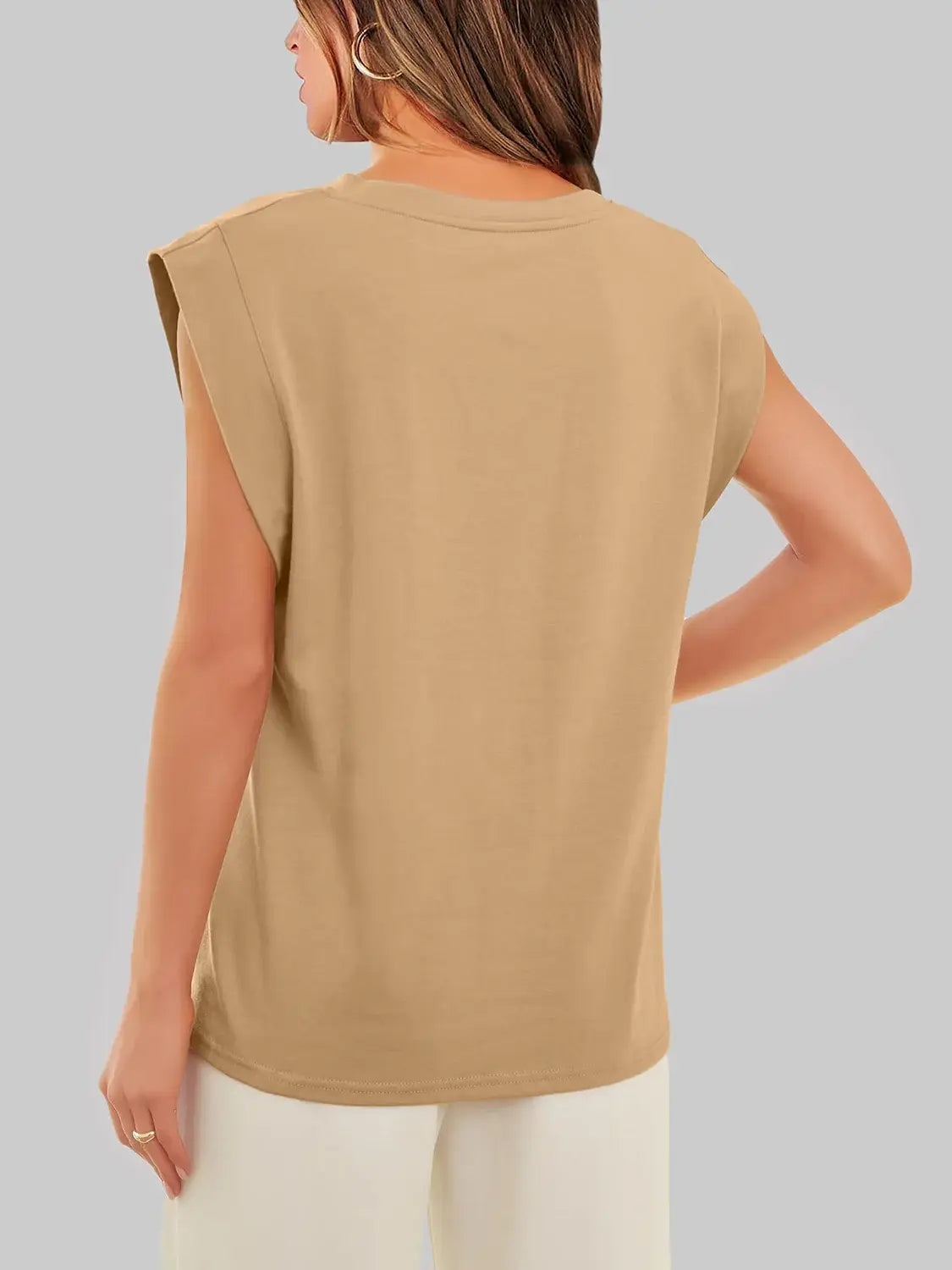 Florira Round Neck Cap Sleeve T-Shirt - Trendsi - Flyclothing LLC