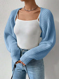 Honey Open Front Long Sleeve Cropped Cardigan - Trendsi - Flyclothing LLC