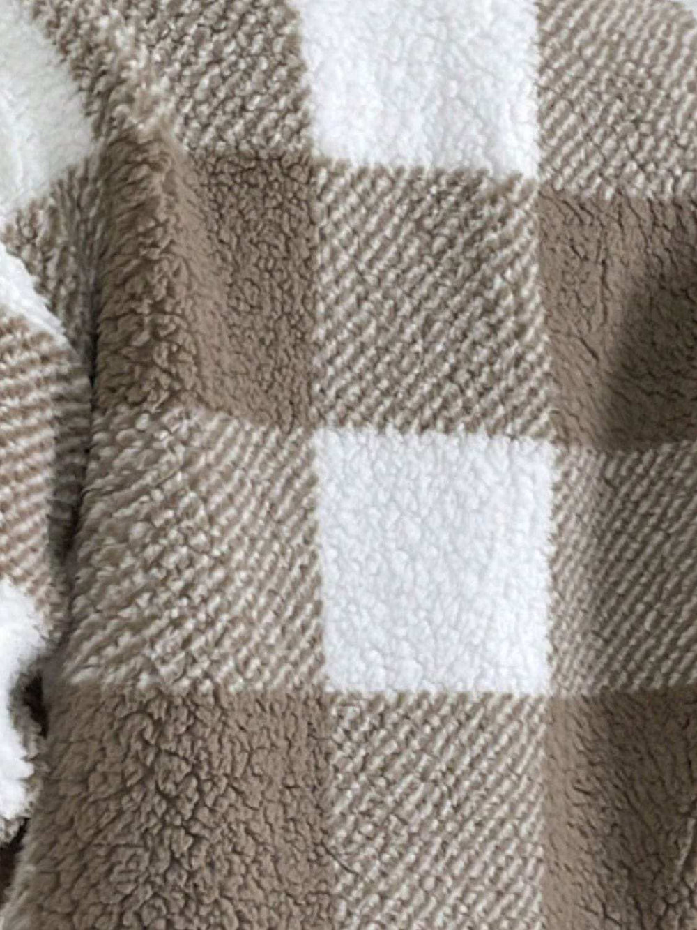 Decorative Pocket Flap Plaid Long Sleeve Jacket - Trendsi - Flyclothing LLC