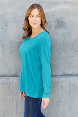 Basic Bae Full Size V-Neck Long Sleeve Top - ShopBasicbae - Flyclothing LLC
