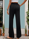 Drawstring High Waist Straight Pants - Trendsi