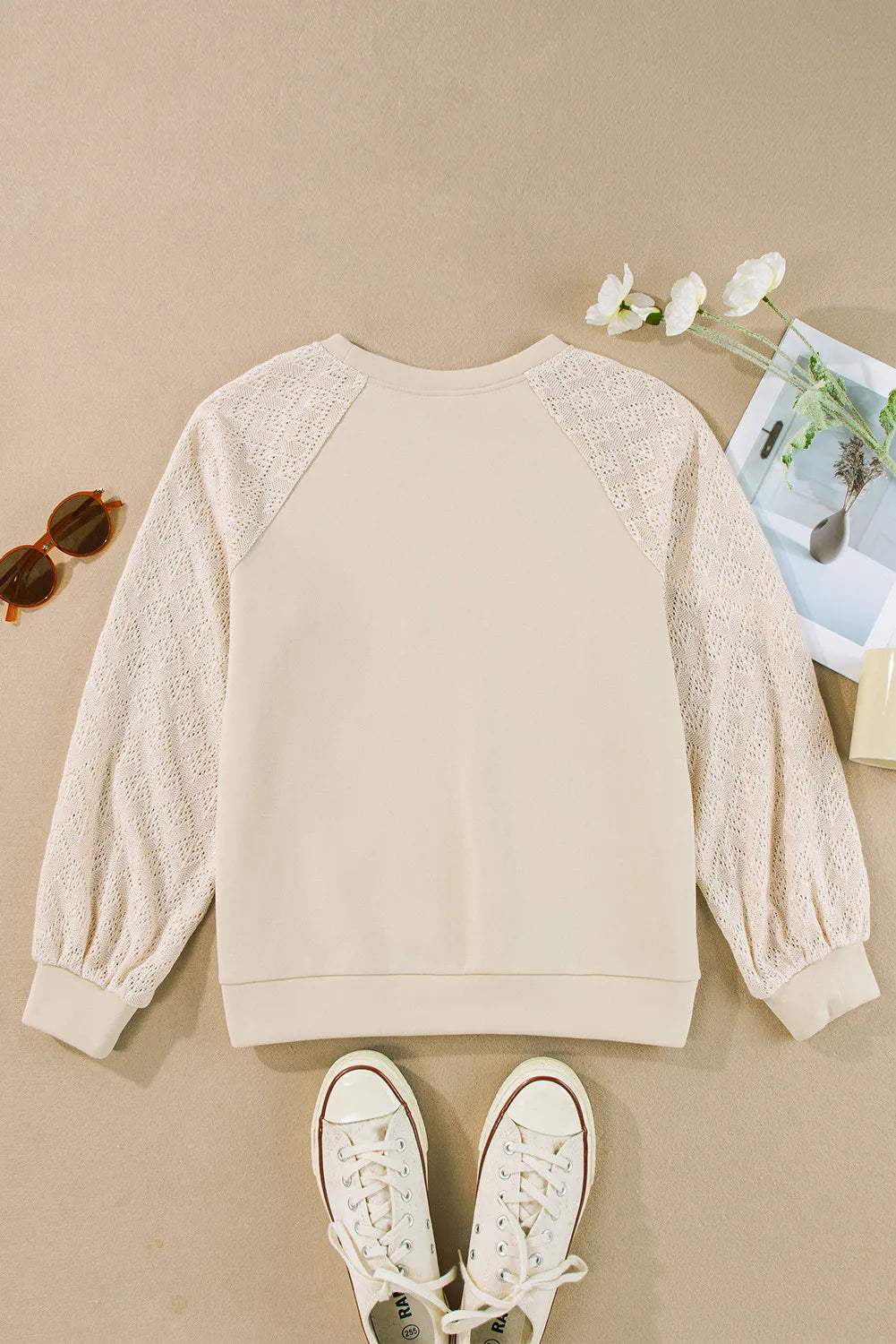 Round Neck Long Sleeve Sweatshirt - Trendsi - Flyclothing LLC