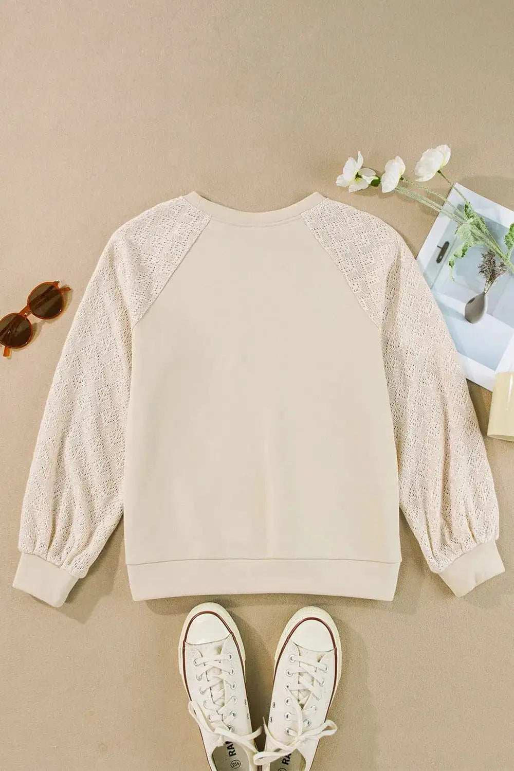 Round Neck Long Sleeve Sweatshirt - Trendsi - Flyclothing LLC