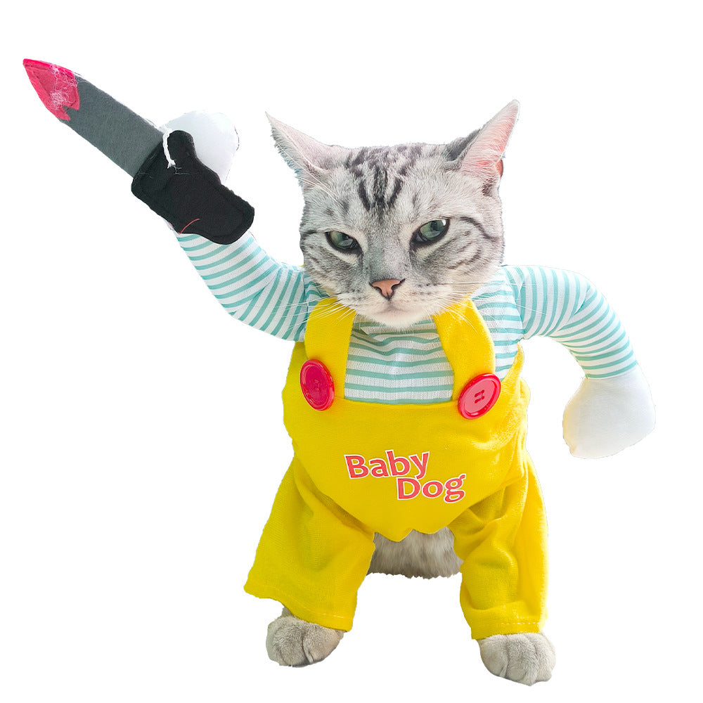 Cat Pet Costume Clothing Creative Yellow Knife Assassin Cat Clothing - My Store - Flyclothing LLC