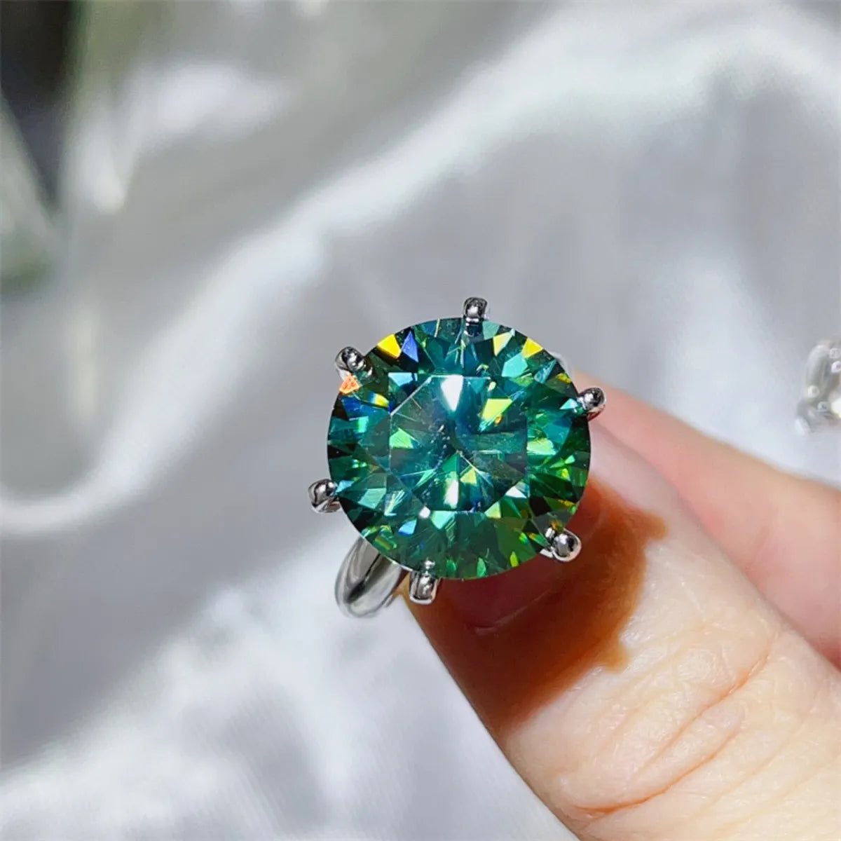 10 Carat Moissanite 925 Sterling Silver Ring - Trendsi - Flyclothing LLC