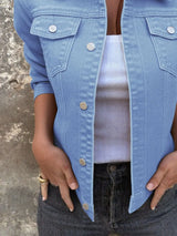 Button Front Closure Denim Jacket - Trendsi - Flyclothing LLC