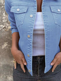 Button Front Closure Denim Jacket - Trendsi - Flyclothing LLC