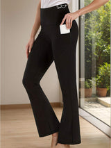 Bootcut High Rise Pants with Pockets - Trendsi - Flyclothing LLC