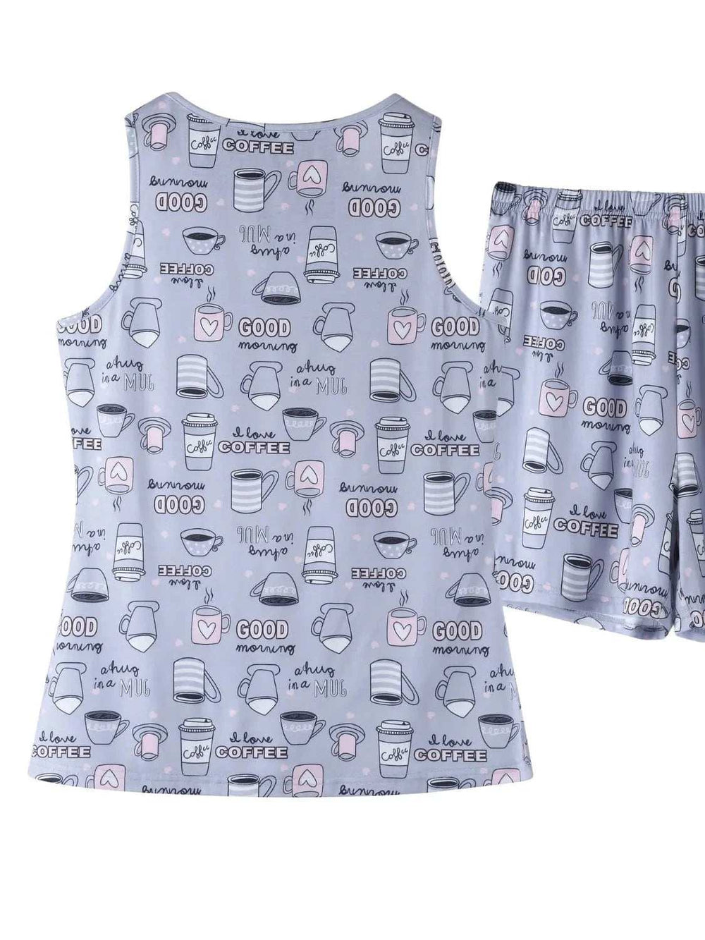 Printed Round Neck Top and Shorts Lounge Set - Trendsi - Flyclothing LLC
