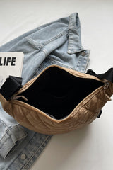 Quilted Adjustable Strap Crossbody Bag - Trendsi