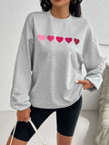 Devine Heart Dropped Shoulder Long Sleeve Sweatshirt - Trendsi - Flyclothing LLC