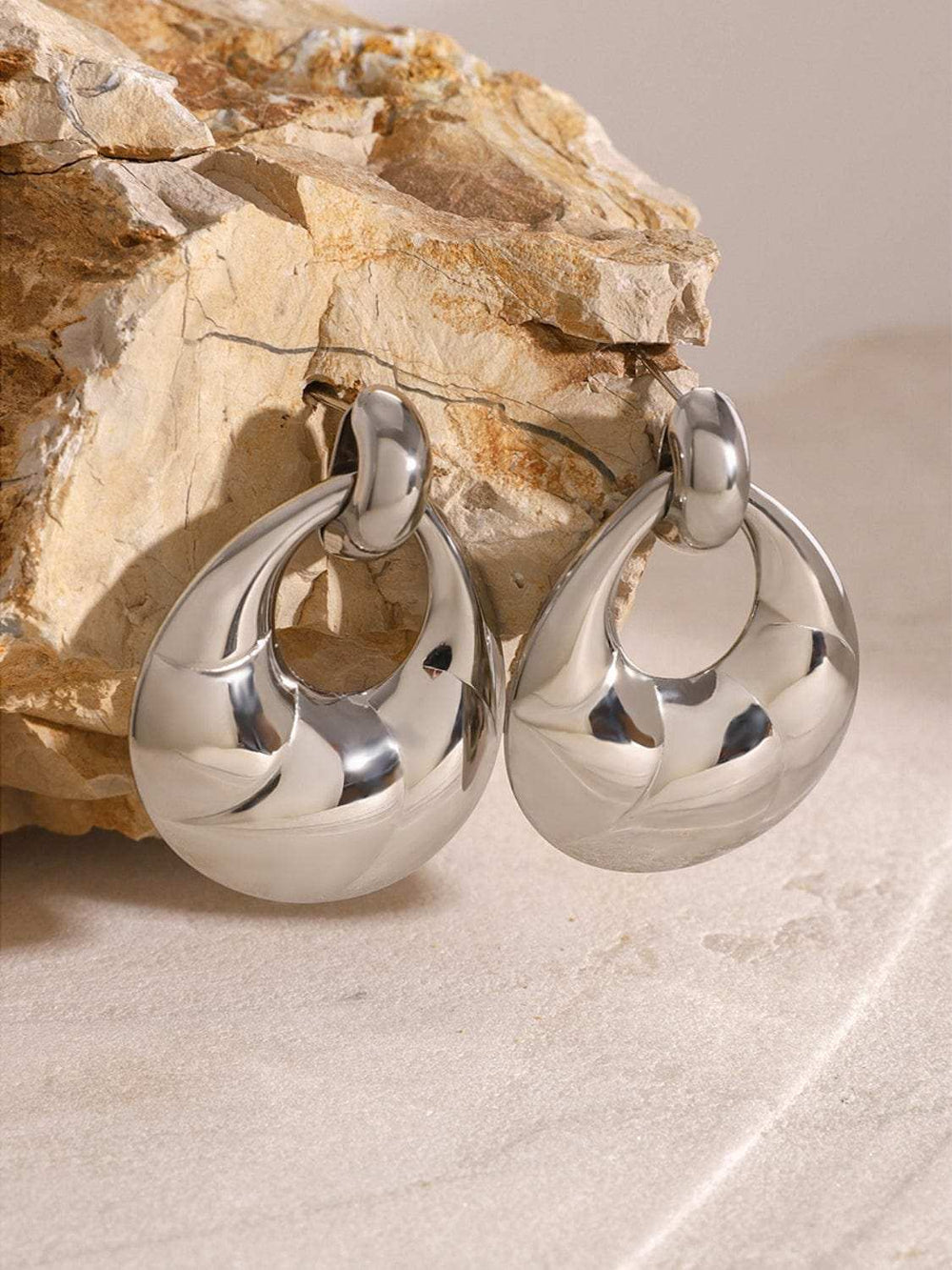 Stainless Steel Teardrop Shape Earrings - Trendsi - Flyclothing LLC