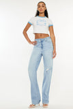 Kancan Distressed High Waist Straight Jeans - Trendsi