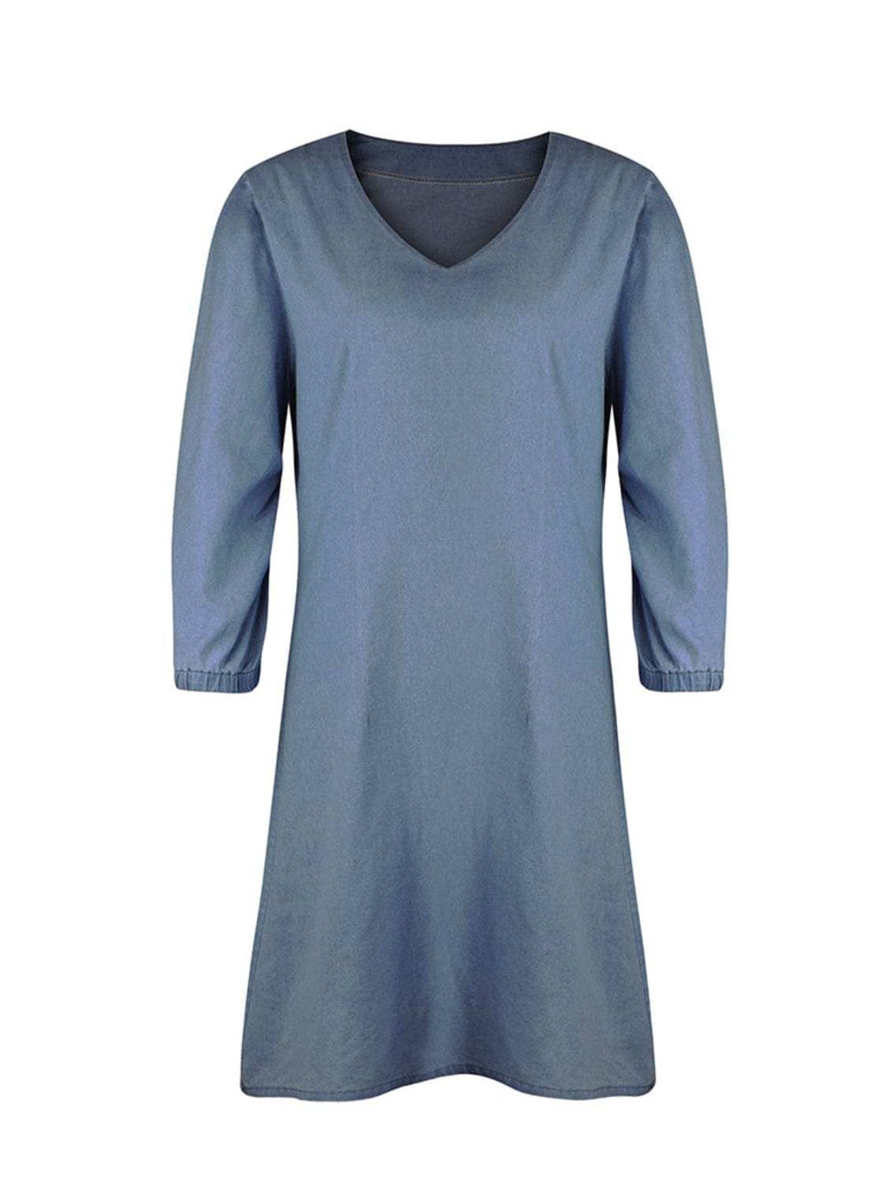 Full Size V-Neck Half Sleeve Dress - Trendsi - Flyclothing LLC
