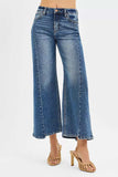 RISEN High Rise Crop Wide Leg Jeans with Step Hem - Trendsi - Flyclothing LLC