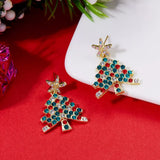 Christmas Tree Rhinestone Earrings - Trendsi - Flyclothing LLC