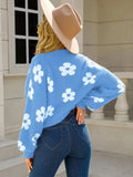 Angel Wings Flower Open Front Long Sleeve Cardigan - Trendsi - Flyclothing LLC