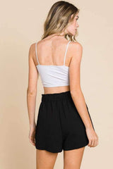 Culture Code High Waist Paper bag Shorts - Trendsi - Flyclothing LLC