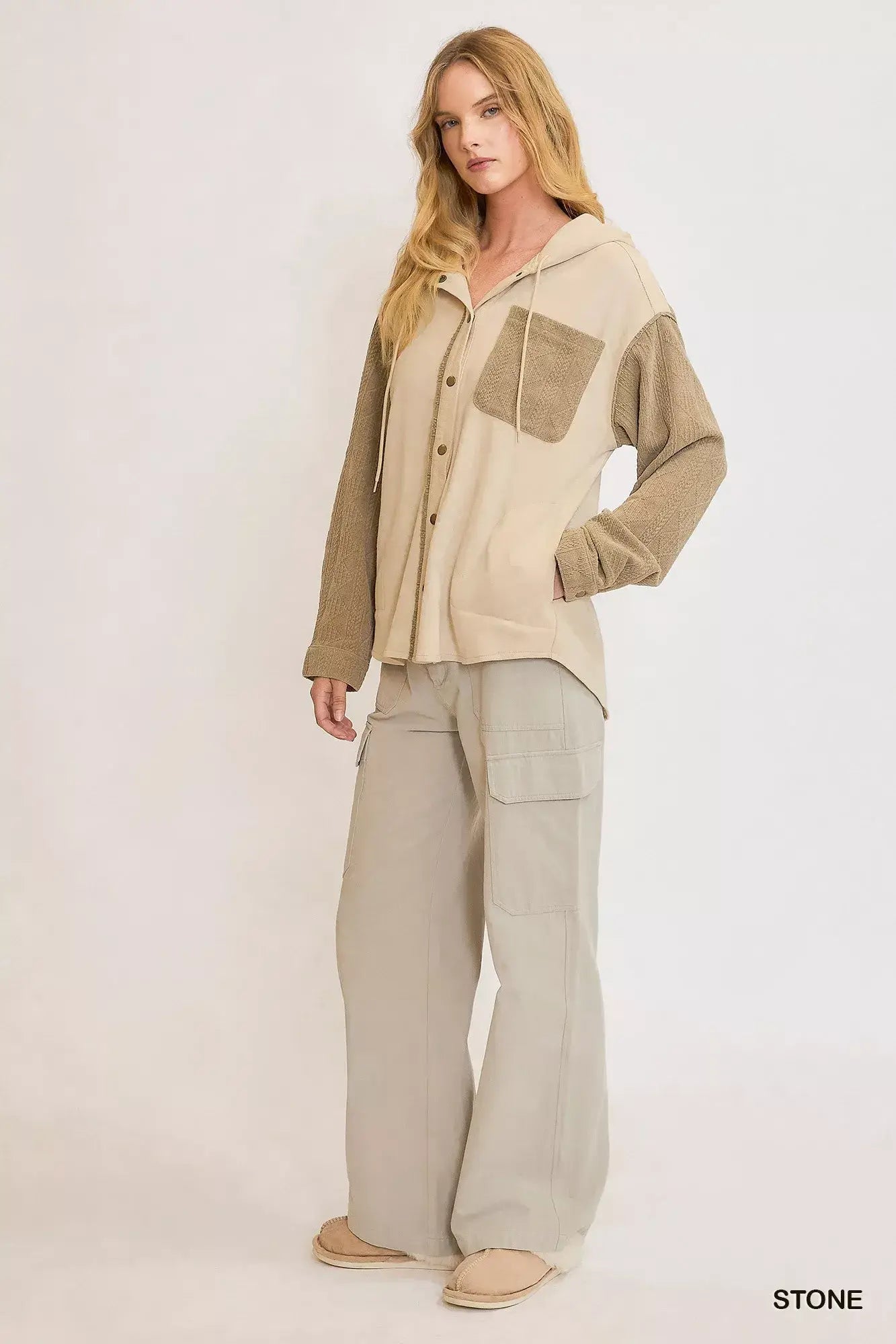 Umgee Washed French Terry Shacket - Trendsi - Flyclothing LLC