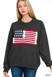 Zenana French Terry American Flag Pullover - Trendsi - Flyclothing LLC