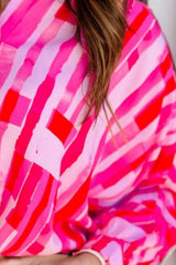 Color Block Collared Neck Long Sleeve Shirt - Trendsi - Flyclothing LLC