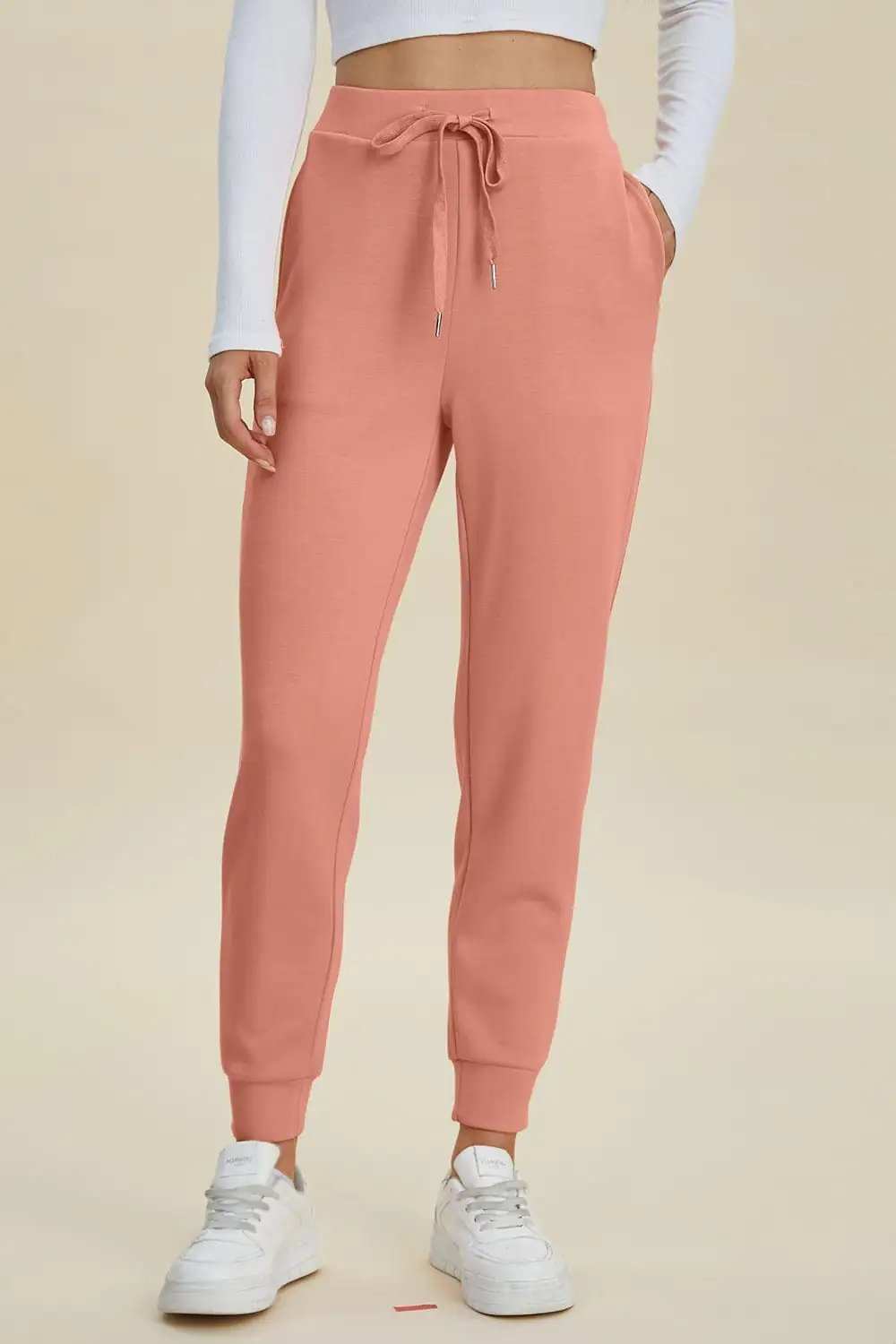 Basic Bae Full Size Air Scuba Drawstring High Waist Joggers - Trendsi - Flyclothing LLC