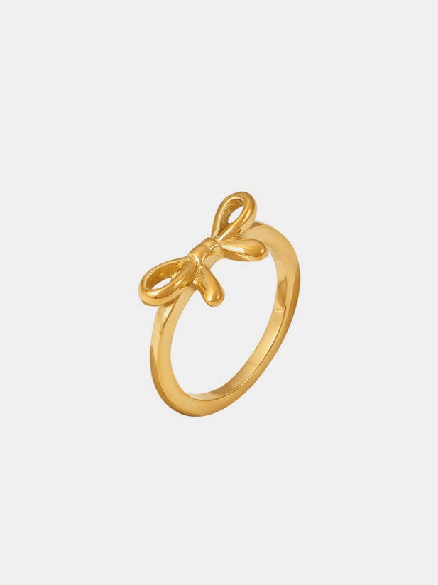 Stainless Steel Bow Ring - Trendsi