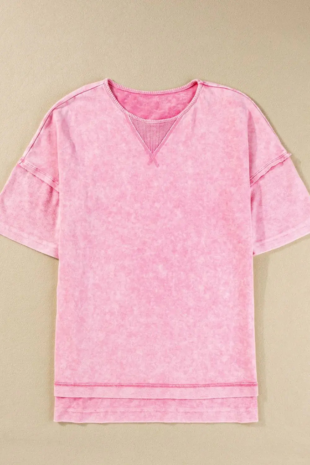 Mineral Wash Drop Shoulder Round Neck T-Shirt - Trendsi - Flyclothing LLC
