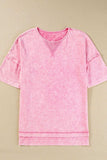 Mineral Wash Drop Shoulder Round Neck T-Shirt - Trendsi - Flyclothing LLC