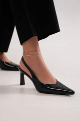 Beast Fashion Faux Leather Point Toe Slingback Pumps - Trendsi - Flyclothing LLC