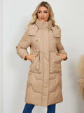 Long Sleeve Longline Hooded Winter Coat - Trendsi - Flyclothing LLC