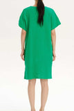 Slit Notched Short Sleeve Mini Dress - Trendsi - Flyclothing LLC