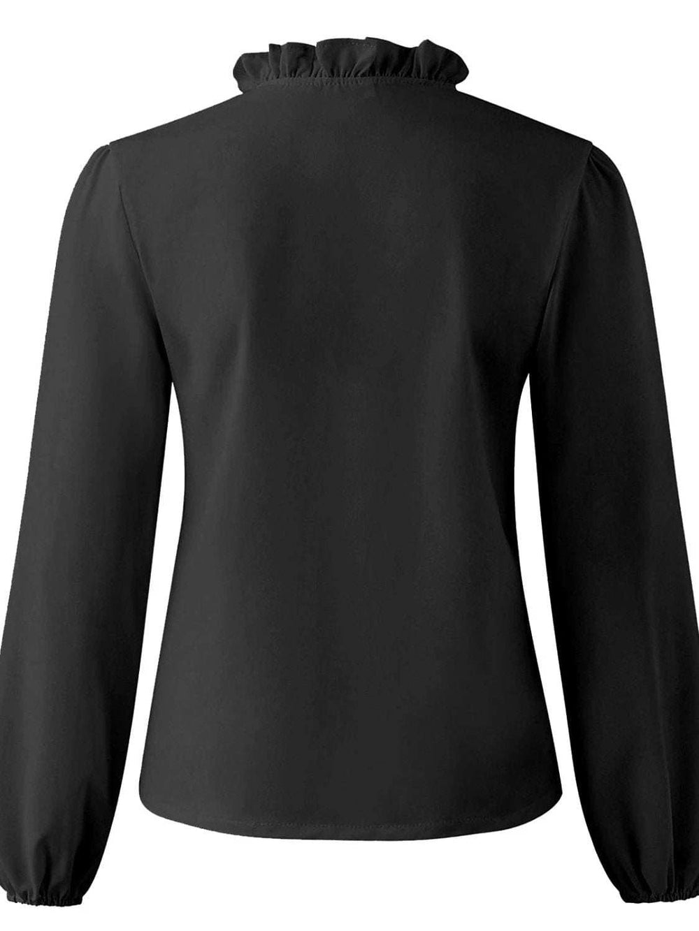 Full Size Ruffled V-Neck Long Sleeve Blouse - Trendsi - Flyclothing LLC