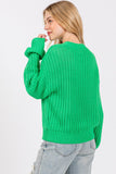 SAGE + FIG Round Neck Drop Shoulder Sweater - Trendsi