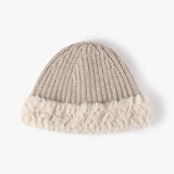 Fuzzy Hem Knit Hat - Trendsi - Flyclothing LLC